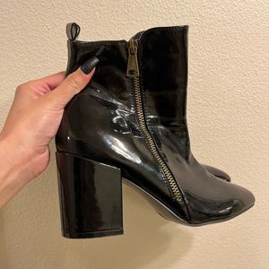Size 6.5 black leather booties!